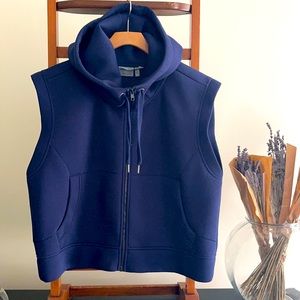 Athleta Womens Scuba Hooded Vest Navy